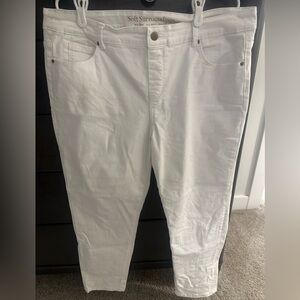 Soft Surroundings Women's Crisp White Cropped Jeans